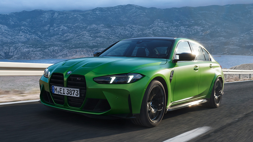 G80 BMW M3，行駛於街道上，車頭視角